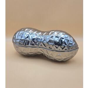 Peanut Shape Silver Accent Trinket Box